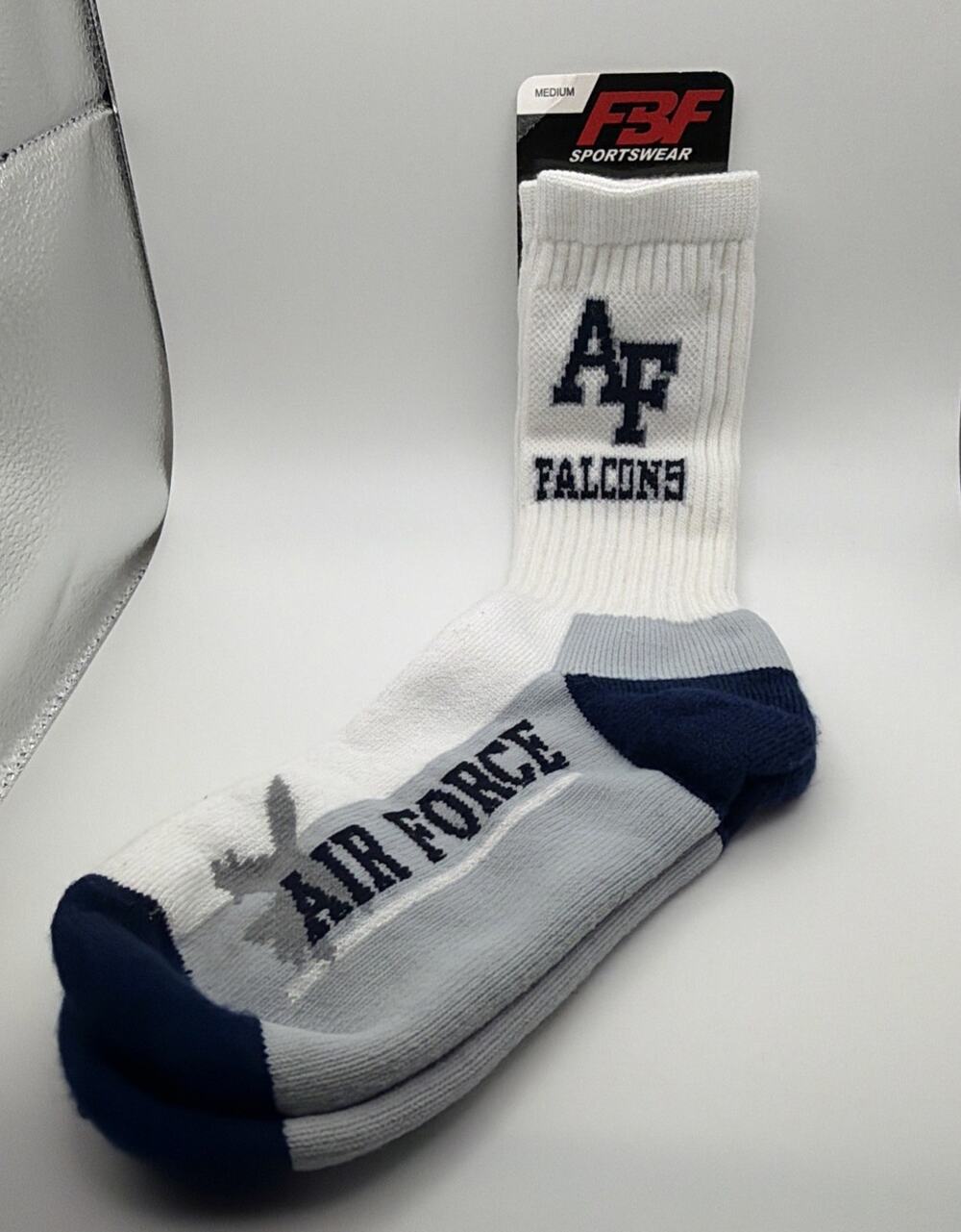 New! NCAA College Airforce Academy Falcons Premium Crew Socks-Size Medium (5-10)